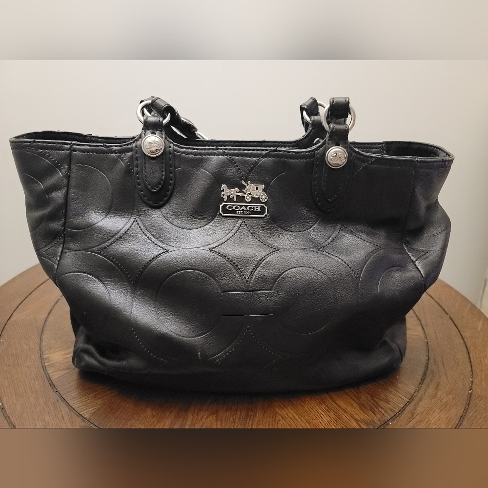 BRAND NEW COACH BLACK MIA BLACK LEATHER TOTE